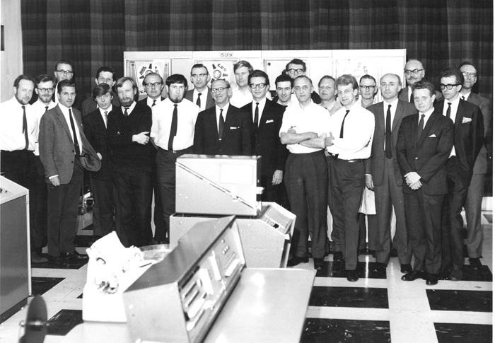 LEO III / 7: J. Lyons.<br />The 'clean up' team, after a major Xeronic printer fire.